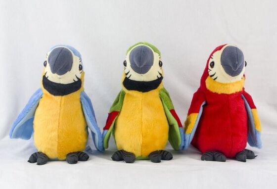 20cm Parrot Animal Plush Toys , Red / Blue / Yellow Color