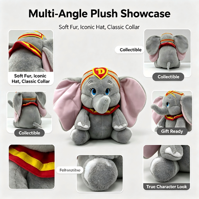 Mainan Mewah Kustom Disney Dumbo yang Lucu - Hewan Boneka Karakter Kartun D
