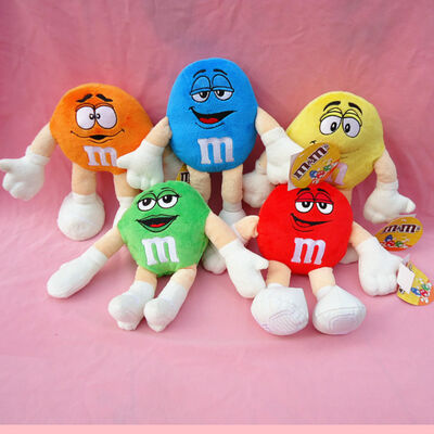 Childrens Yellow M&M Stuffed Animals Cartoon Plush Toys Eco Friendly
