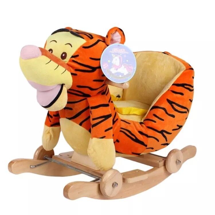 Cute Brown Cute Baby Toys Tiger Plush Baby Rocking Animal Chair