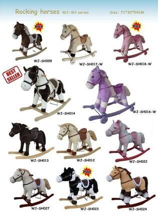 Plush Rocking Horse Collection Cute Baby Toys For Children Ride on Playing